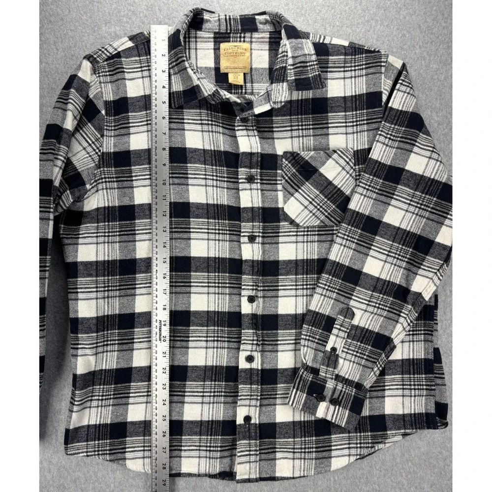Telluride Flannel Shirt Mens XL Black White Plaid Cotton Workwear Lumberjack - Picture 8 of 13